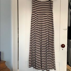 Gap Maxi Jersey Skirt Oatmeal & Navy Stripe Small
